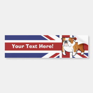Autocollant De Voiture Bouledogue de l'anglais de bande dessinée d'Union