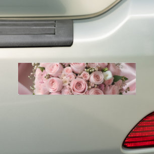 Autocollant De Voiture Bouquet de Mariage rose doux,