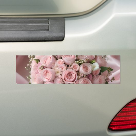 Autocollant De Voiture Bouquet de Mariage rose doux, (En voiture)