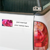 Autocollant De Voiture bouquet rose vient de se marier bumper sticker (Sur camion)