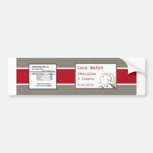Autocollant De Voiture Bouteille d'eau Étiquette Crimson rouge gris Bg bl
