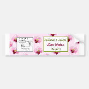 Autocollant De Voiture Bouteille d'eau Étiquette Orchidée rose longue tig