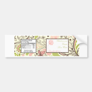 Autocollant De Voiture Bouteille d'eau Étiquette Ressort rose/vert Floral