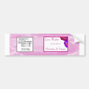 Autocollant De Voiture Bouteille d'eau Étiquette rose/violet pivoine Fleu