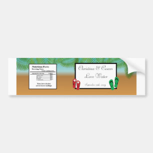 Autocollant De Voiture Bouteille D'Eau Étiquette Ses Sandales Sur Plam Pl