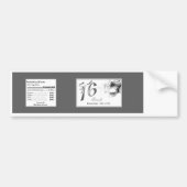 Autocollant De Voiture Bouteille d'eau Étiquette Sweet 16 Silver White Pa (Devant)