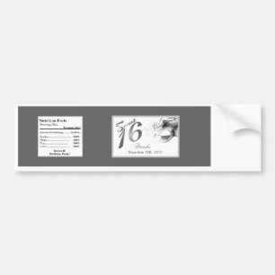 Autocollant De Voiture Bouteille d'eau Étiquette Sweet 16 Silver White Pa