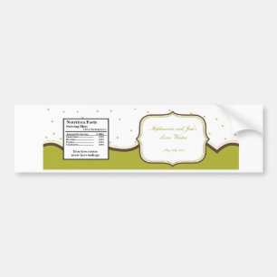 Autocollant De Voiture Bouteille d'eau Étiquette vert et Brown Damask