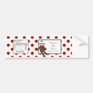 Autocollant De Voiture Bouteille d'eau Singe rouge Sock