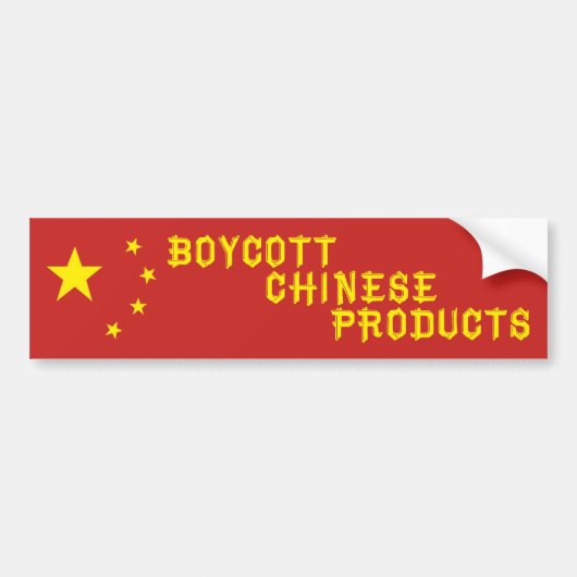 Autocollant De Voiture Boycott Chinese Products (Devant)
