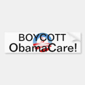 Autocollant De Voiture Boycott Obamacare ! (Devant)