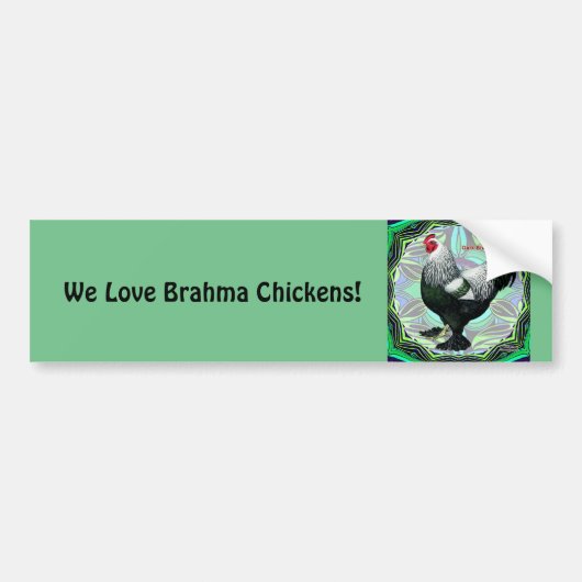 Autocollant De Voiture Brahma : Fancy Dark Rooster (Devant)