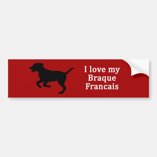 Autocollant De Voiture Braque Francais Dog Love (Devant)