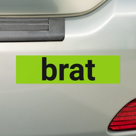 Autocollant De Voiture Brat typographie moderne noir chaux vert cool (En voiture)