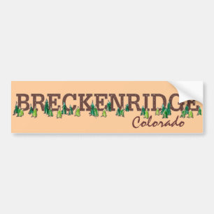 Autocollant De Voiture Breckenridge Colorado lignée d'arbre bumpersticker