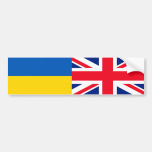 Autocollant De Voiture Britannique Je suis avec l'Ukraine. Drapeaux UK et