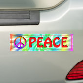 Autocollant De Voiture Brodeur Peace Sign Tie-Dye Bumper (En voiture)