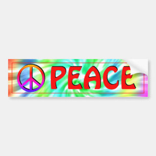 Autocollant De Voiture Brodeur Peace Sign Tie-Dye Bumper