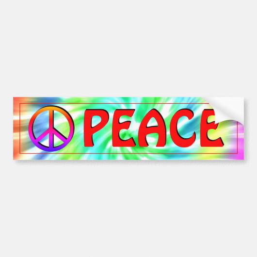Autocollant De Voiture Brodeur Peace Sign Tie-Dye Bumper (Devant)