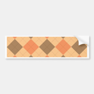 Autocollant De Voiture Brown and orange argyle pattern