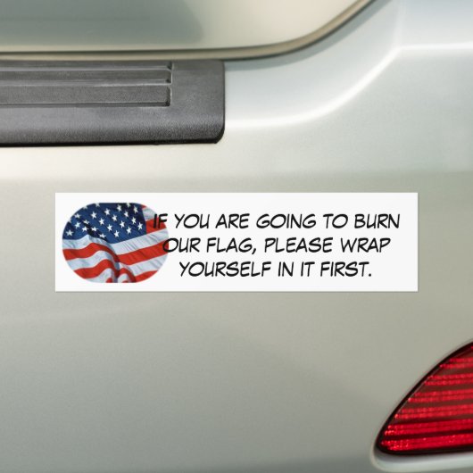 Autocollant De Voiture brûlez le drapeau ? ! enveloppez-vous dans lui (En voiture)