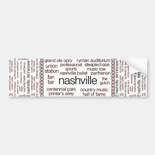Autocollant De Voiture Brun de Nashville (Devant)