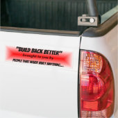 Autocollant De Voiture Build Back Better Red Burst Political Propaganda (Sur camion)
