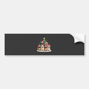 Autocollant De Voiture Bulldog Christmas Tree Santa Hat Puppy Amateurs