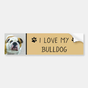 Autocollant De Voiture Bulldog Painting - Cute Original Dog Art
