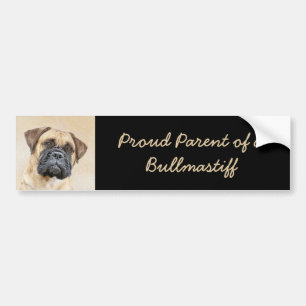 Autocollant De Voiture Bullmastiff Peinture - Joli chien d'origine art