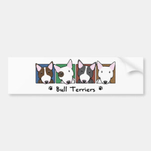 Autocollant De Voiture Bulls-terrier colorés de bande dessinée