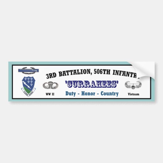 Autocollant De Voiture Bumper.Sticker - 3-506th Vietnam (Devant)