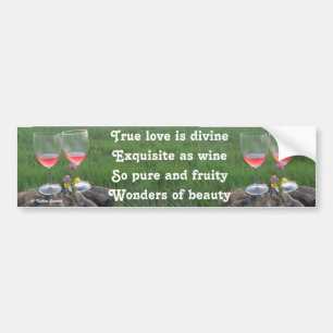 Autocollant De Voiture Bumper Sticker Poème De Vin Par Ladee Basset