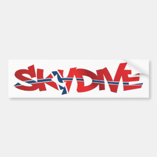 AUTOCOLLANT DE VOITURE BUMPER STICKER SKYDIVE DANEMARK