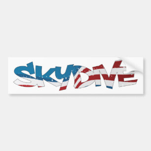 AUTOCOLLANT DE VOITURE BUMPER STICKER SKYDIVE USA