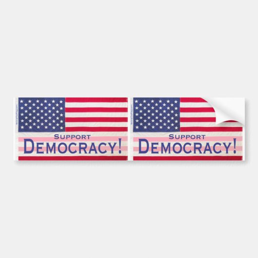 Autocollant De Voiture Bumper sticker - Support Democracy Flag Design (Devant)