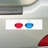 Autocollant De Voiture Bumpersticker bleu et rouge de pilule (En voiture)