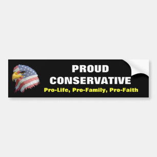 Autocollant De Voiture Bumpersticker conservateur fier - noir