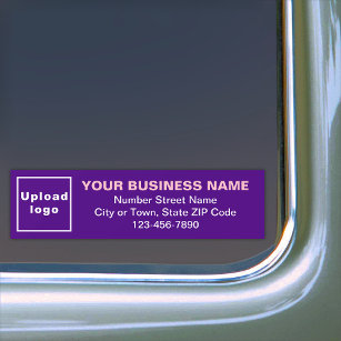 Autocollant De Voiture Business Address and Phone Number on Purple