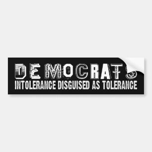 Autocollant De Voiture BW_intolerant_democrats