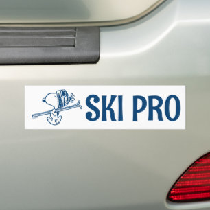 Autocollant De Voiture cacahuètes   Snoopy Ski Trip