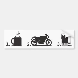 Autocollant De Voiture café, 2wheels, et bière - adhésif pour pare-chocs