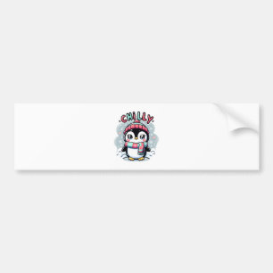 Autocollant De Voiture Câlins écharpe neigeuse de Manchot Frileux