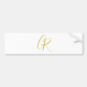 Autocollant De Voiture Calligraphie couleur or monogramme moderne minimal
