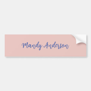 Autocollant De Voiture Calligraphie Élégant Rose Or Plaine Nom simple