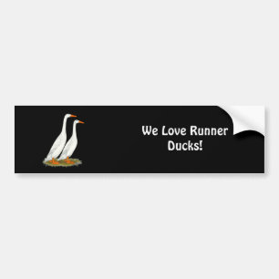 Autocollant De Voiture Canards blancs de coureur
