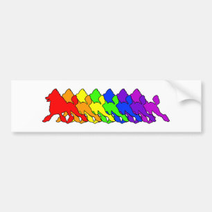 Autocollant De Voiture Caniche d'arc-en-ciel