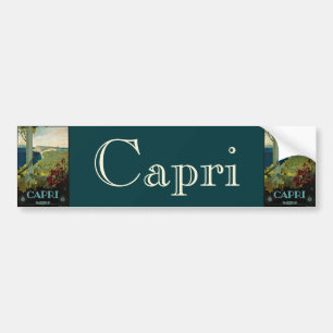 Autocollant De Voiture Capri, Italie, Affiches de voyage anciennes Art It