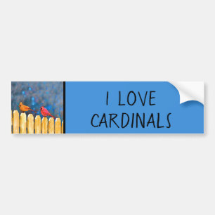 Autocollant De Voiture Cardinals on the Fence Painting - Art original