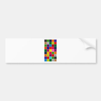Autocollant De Voiture Carrés multicolores et rayures Girly